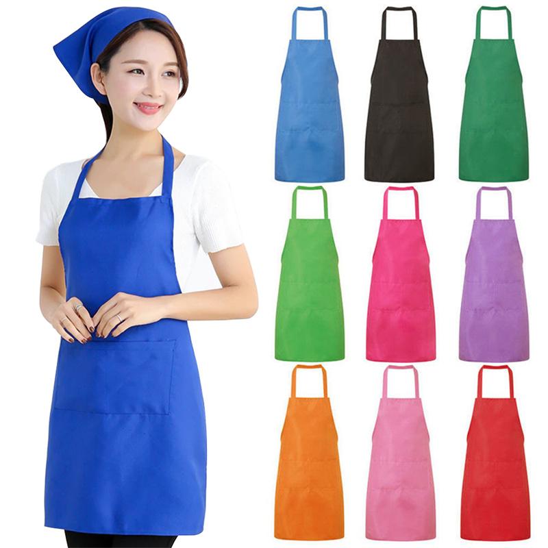Kitchen Convenience Store Solid Color Apron Adjustable Bib Apron Dress Men Women Kitchen Restaurant Chef Classic Cooking Apron