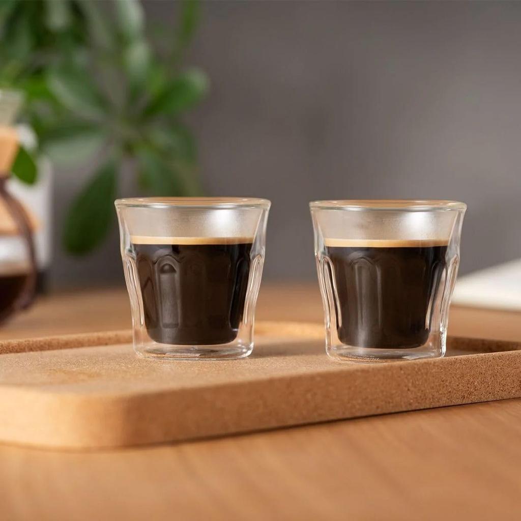 COPENHAGEN Set of Insulates Hot or Cold and Freezer Authentic BODUM® Double-Walled Glasses, 90ml, 2, Drinks, Double-Walled, Heat-Resistant, Microwave,