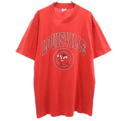 90-е Made in USA Старая мужская футболка с коротким рукавом LOUISVILLE CARDINALS Б/у