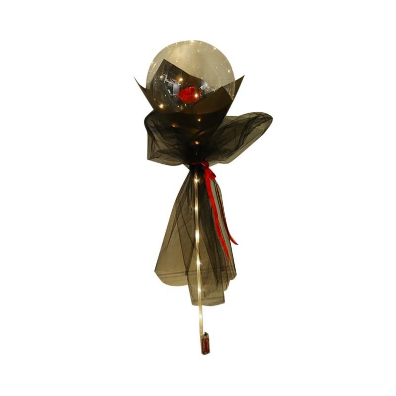 Светодиодный светящийся шар, букет роз, прозрачный шарик Бобо, роза, подарок на день Святого Валентина, вечерние, свадебные украшения, воздушные шары