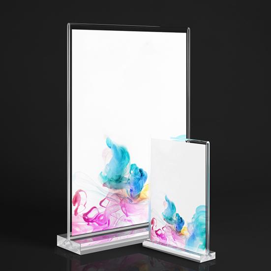 3 шт., акриловый держатель для вывески, прочный, двухсторонний, Т-образный, подставка для дисплея для домашнего офиса, меню, розничная выставка, ярмарка