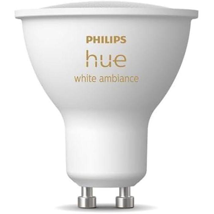 Ampoule Connectée - PHILIPS HUE - GU10 - Lumière Blanche Réglable - Bluetooth - Contrôle Vocal