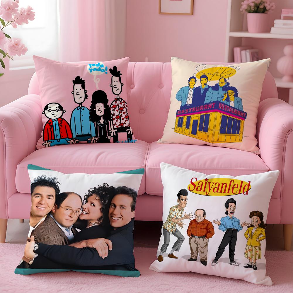 Funny Classic American TVSeries Movie SSeinfeld Cushion Cover Pillow Case Soft Skin Friendly Fabric Concealed Zipper