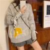 Harajuku Корея забавный вязаный свитер с длинными рукавами с героями мультфильмов, женский осенний милый свободный свитер с высоким воротом, модный повседневный женский свитер