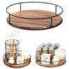 Storage Tray Organizer Multifunctional 360-Degree Rotation Wooden Lazy Susan Turntable Kitchen Countertop