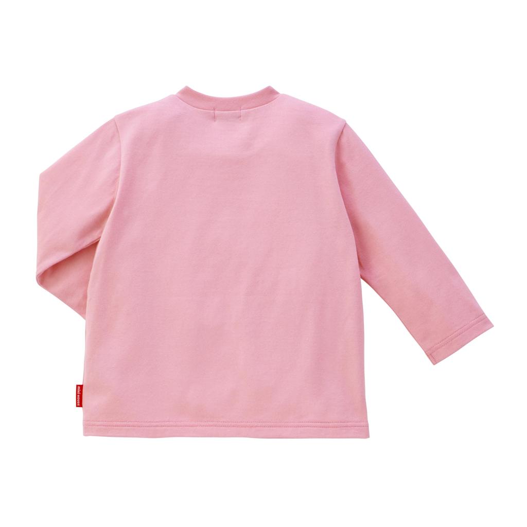 MIKIHOUSE Long Sleeve T-Shirt Kids Baby Boys Girls Plain Logo Made in Japan Pink 120cm 10-5228-574