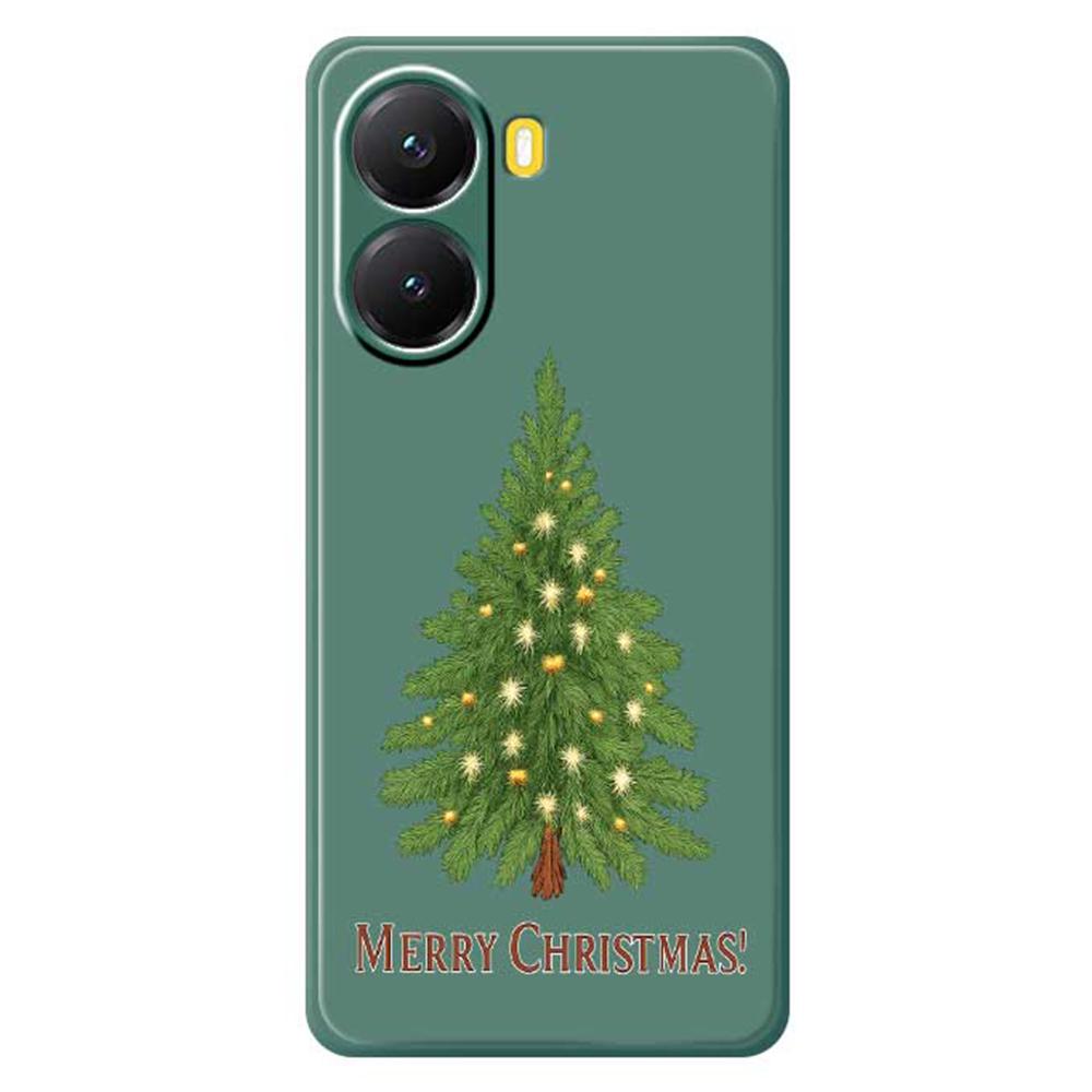 For Xiaomi Redmi Turbo 4 5G/Poco X7 Pro 5G Case Christmas Tree Pattern Printing Straight Edge TPU Phone Back Cover