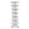 VEVOR 7 Tiers Rotating Shoe Rack Tower with Wheels, Movable 360 degrees Spinning Carousel Display, Lazy Susan Organizer Closet Shelf for Living Room