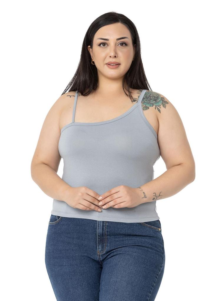 Женский стиль, боди больших размеров, асимметричный ремешок больших размеров, вискозное черное боди