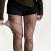 Large size retro hollow flower net socks Spice girl jacquard net socks yk fishnet socks sexy anti-hook stockings women