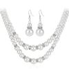 Elegant Double-Layer Pearl Necklace Set for Evening Events