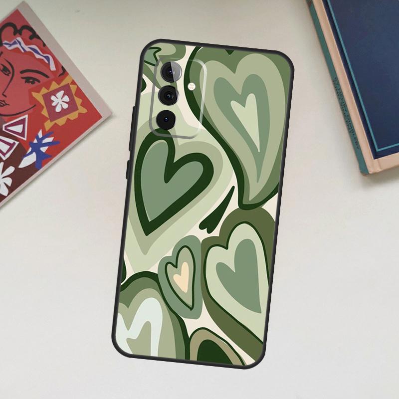 Brown Purple Hearts Swirl Pattern Case For Samsung Galaxy A06 A16 A26 A36 A56 A55 A35 A15 A53 A32 A52 A33 A13 A14 A34 A54 A17