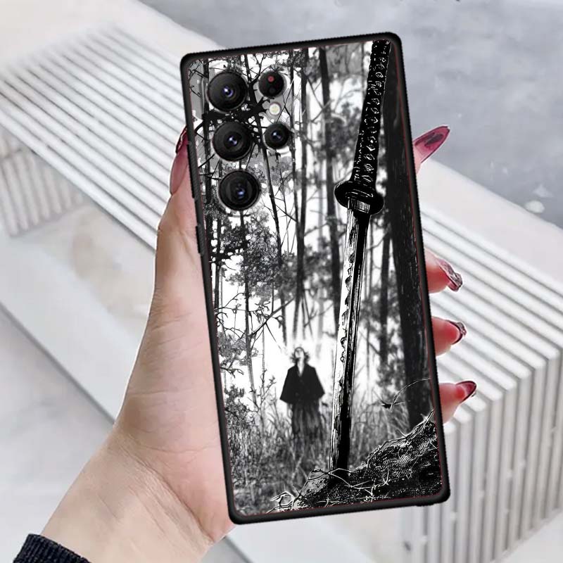 Мечник в древнем стиле Для Samsung Galaxy S26 S25 S24 S23 S22 S21 S20 Ultra Plus FE 5G Черный Мягкий ТПУ Чехол для телефона