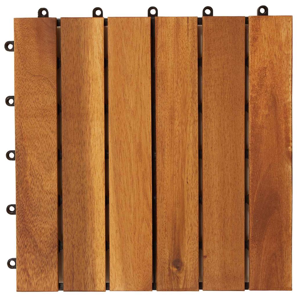Terrace Tile Set 30 pcs Brown 30 x 30 cm Solid Acacia Hardwood