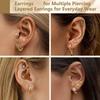 1pcs Flat Back Earrings for Women 316 Stainless Steel Threaded Cartilage Stud Earrings Butterfly CZ Body Piercing Jewelry