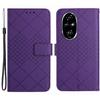 HT06 For Honor 200 Pro 5G Case Rhombus Imprinted Leather Wallet Phone Cover