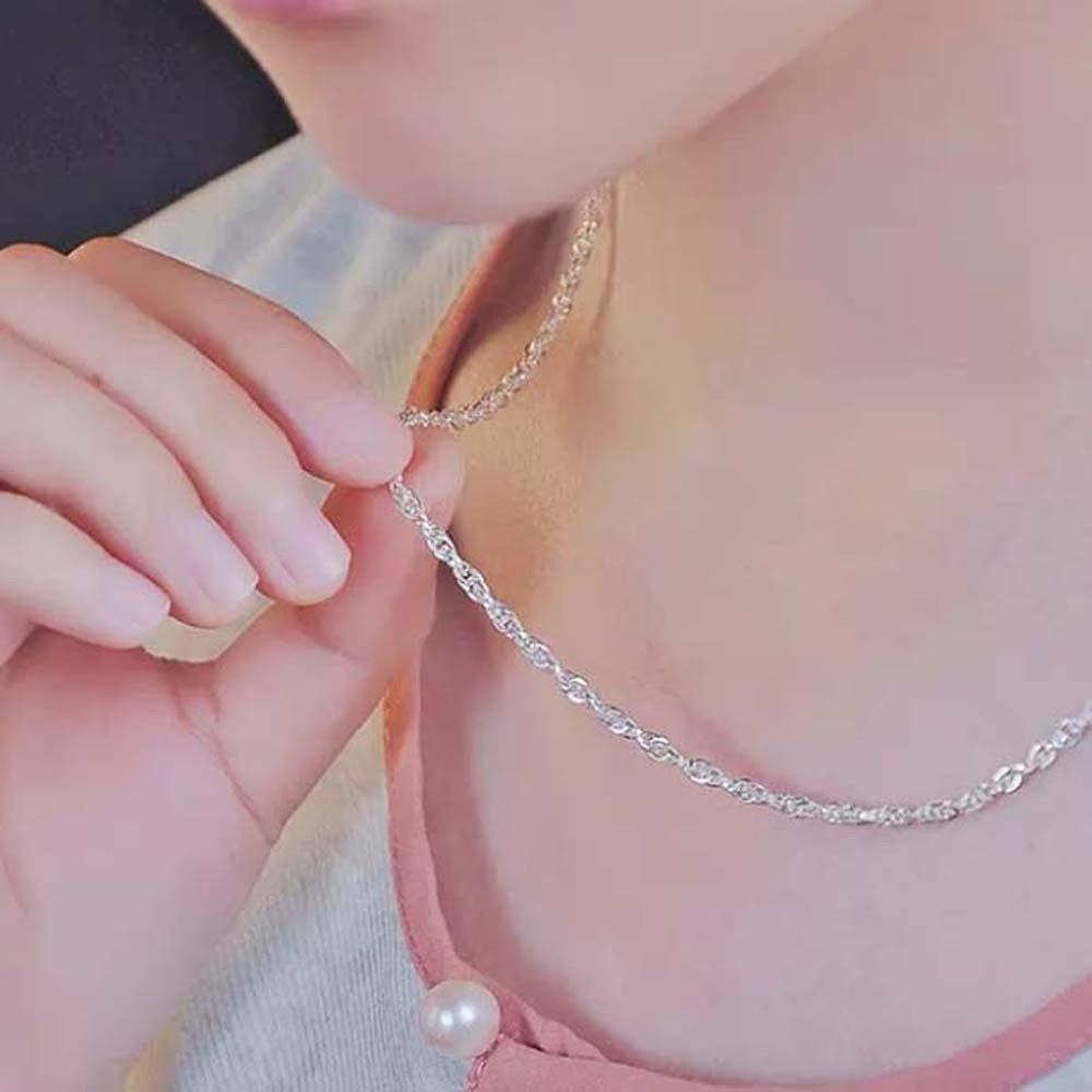 925 Silver Stacked Silver Necklace Luxury Collarbone Chain Elegant Glitter Choker Necklace Bride