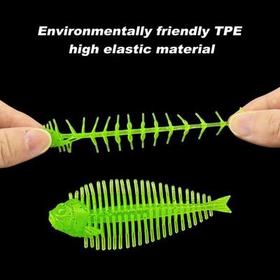 5 шт. 6 см/2 г мягкая приманка в виде рыбьей кости с блестками реалистичная эластичная цветная искусственная бионическая приманка из термопластичного эластомера аксессуары для рыбалки в пресной воде и соленой воде