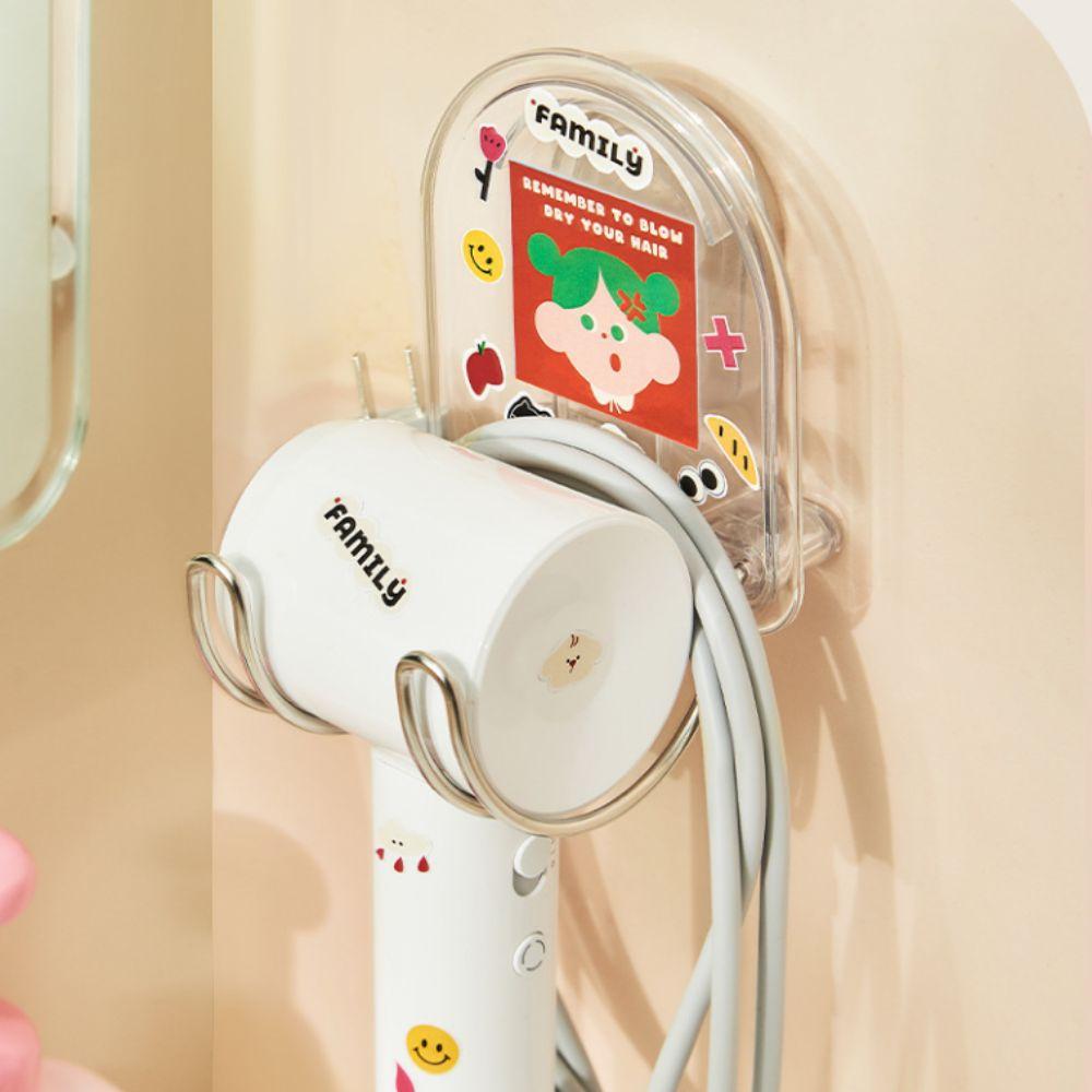 Space-Saving Storage No-Drill Wall-Mounted Storage Rack Multi-Purpose Hairdryer Organizer Bathroom