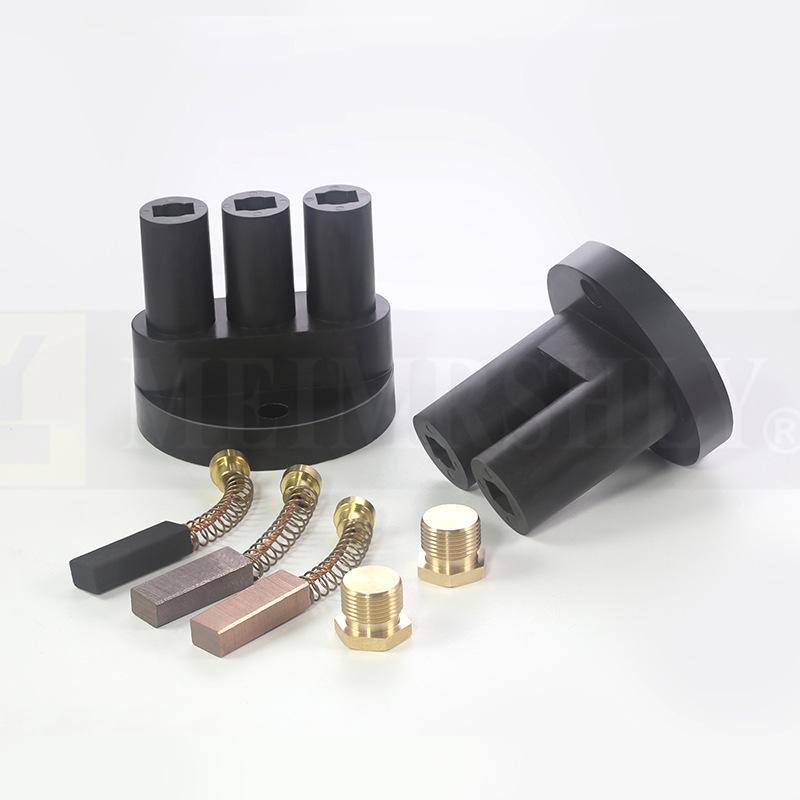 Copper Graphite Carbon Brush Set for Surface Grinder J164-10*14*50mm-3 with 3-Hole Brush Holder