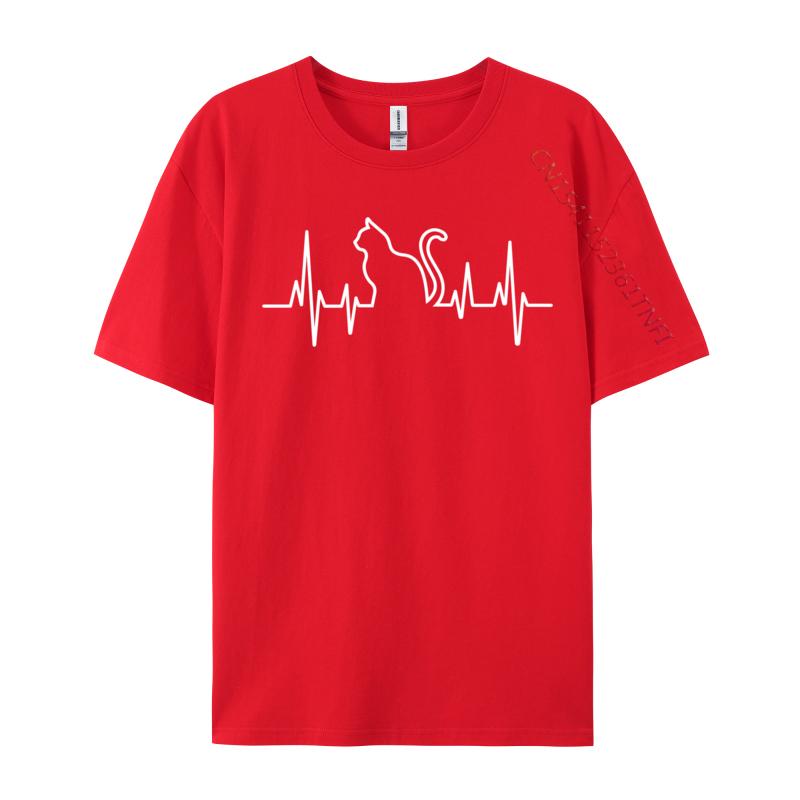 Heartbeat Cat Lover Cat Lover Heartbeat Funny Cute Cat Leisure T Shirts Fashion Unisex T Shirt Printed On Sweatshirts