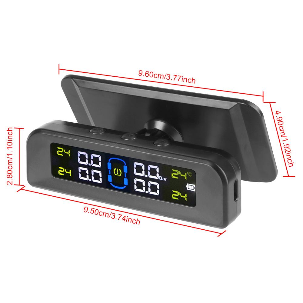 Solar TPMS Car Tyre Pressure Monitoring System 4pcs Tire Sensors Automatic Digital Tire Tester Automotive Accessories Universal