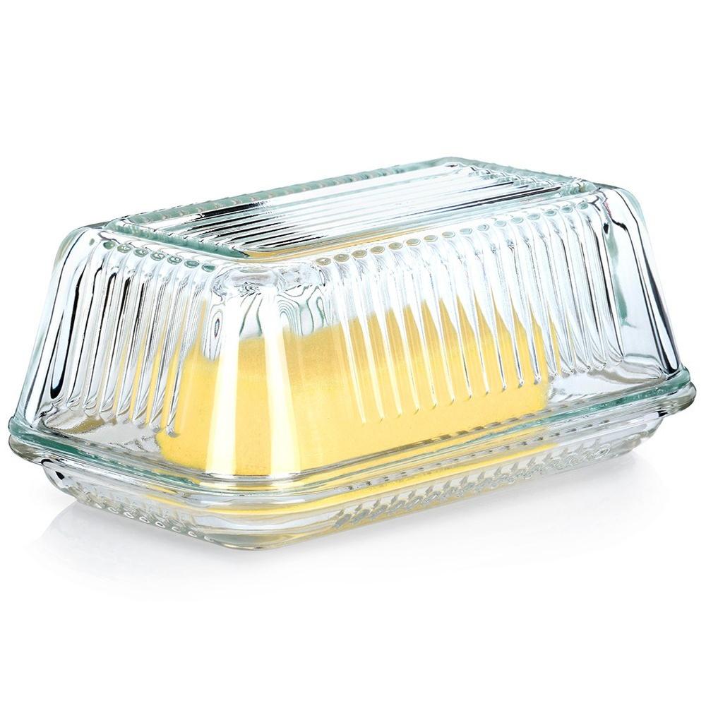 Glass butter dish