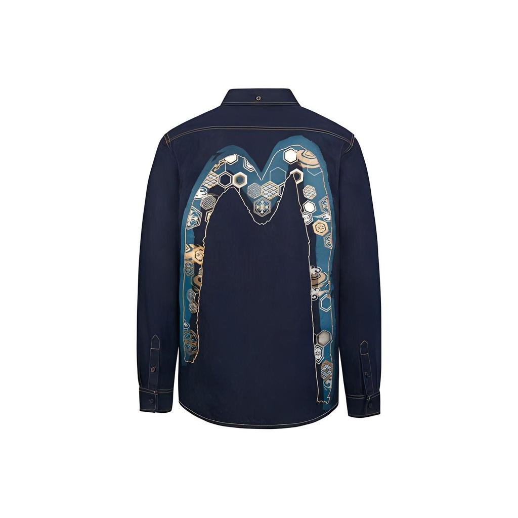 Evisu Рубашка Double M Мужские рубашки Джинсово-синий 2EAHTM0SL176DN
