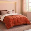 CALGARY - Couette Chaude Microfibre 400gr/m² - Gris Galet &amp; Marron Gingembre - 240 x 260 cm
