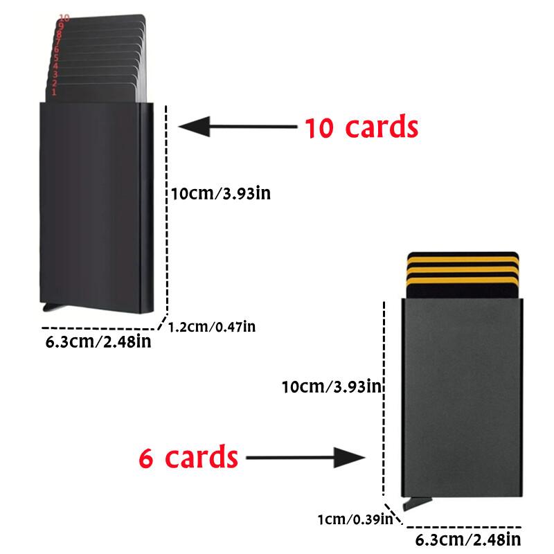 Large Capacity 6/10 Cards Holder, Men High Quality Credit Card Holder, Slim Card Case Anti-theft-RFID Auto Pop Up Travel Thin Wallets for Men