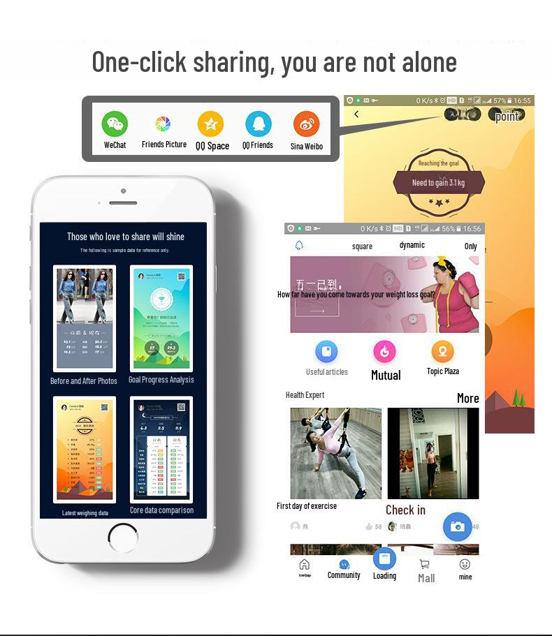 Bluetooth Smart Body Fat & Weight Weight Весы для домашнего использования