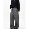 Kisko High-End American-Style Bamboo Gray Belt Drape Casual Trousers Unisex Niche Retro Loose Straight-Leg Pants