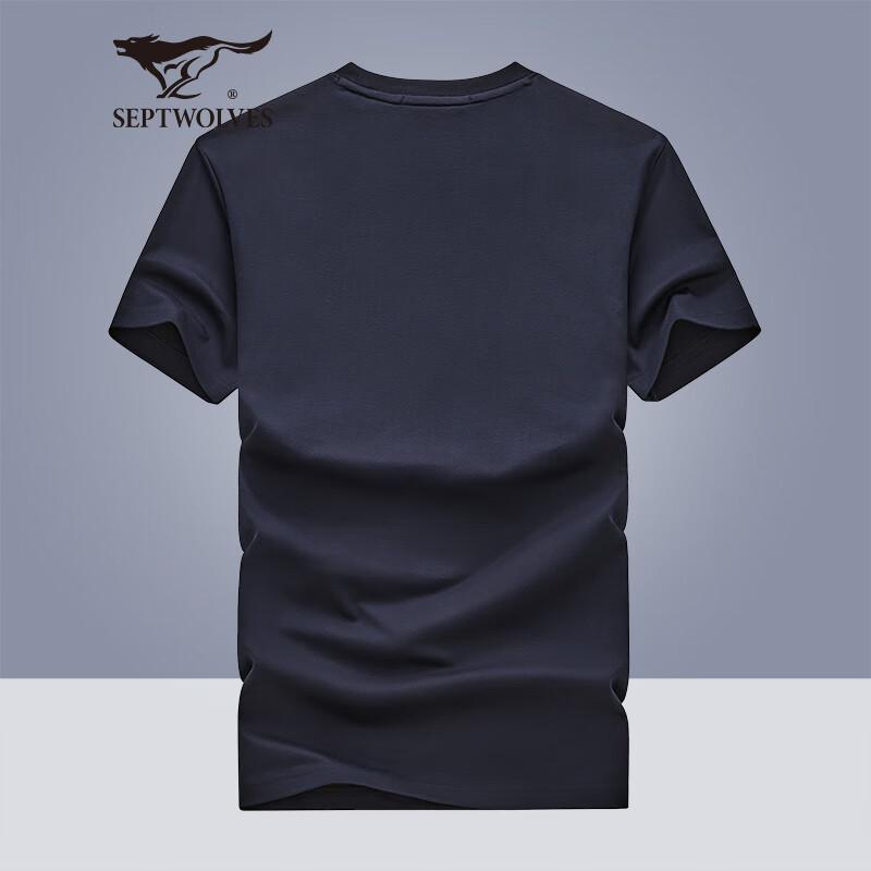 Seven Wolves Men's Pure Cotton Wolf Print Round Neck T-Shirt