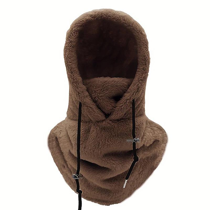 Зимняя утолщенная плюшевая теплая Балаклава, регулируемая ветрозащитная шапка для защиты ушей, шапка для катания на лыжах для женщин и мужчин, шапка 2 в 1, шарф