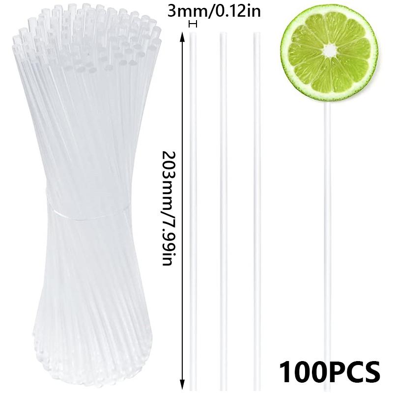 100 шт. многоразовых палочек для кейк-попсов, прозрачные акриловые палочки для леденцов для изготовления леденцов