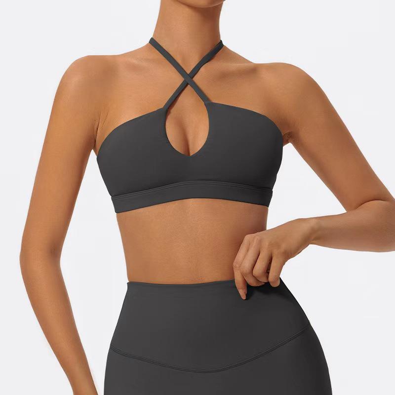 Женский спортивный бюстгальтер для йоги с перекрестной спинкой, быстросохнущий, дышащий