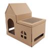 Cardboard Cat House Double Layers Large Space Window Roof Corrugated Cat Scratcher Box House