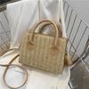 Summer Straw Woven Small Crossbody Shoulder Bag For Women Travel Handmade Square Handbag Simple Design Rattan Beach Bag