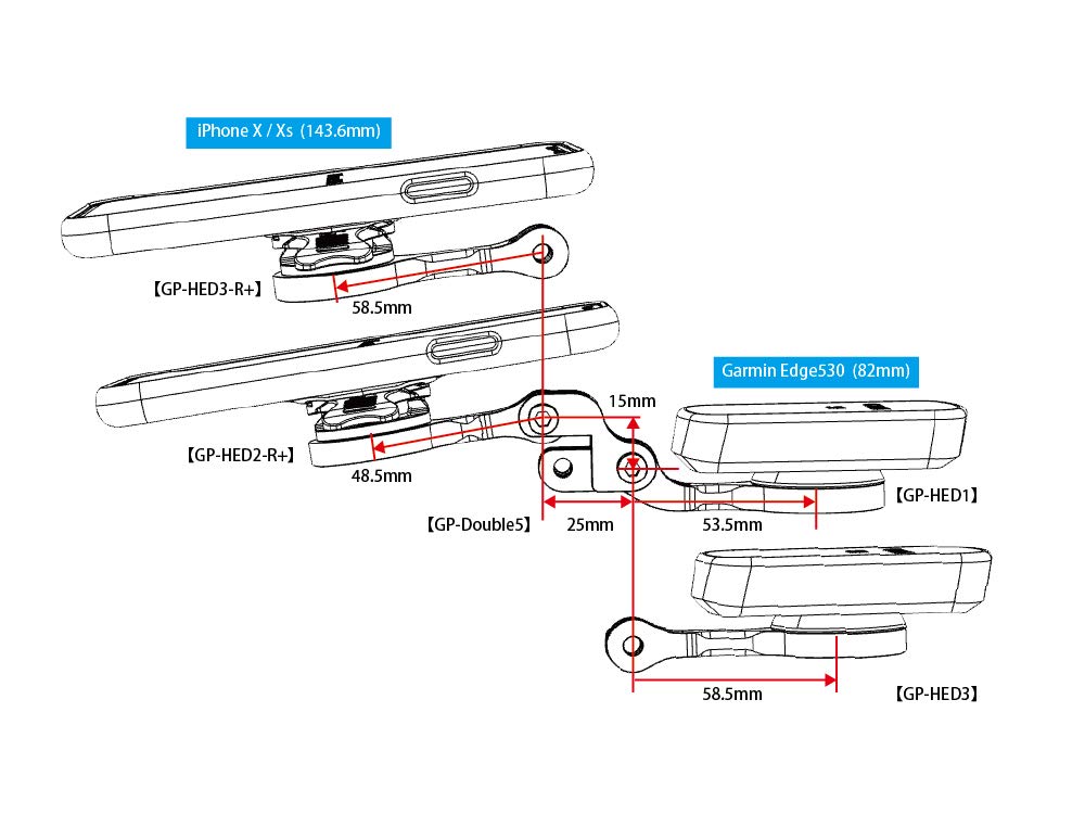 REC Mount+ / REC Mount Plus Triple Adapter Set, Mo