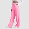 Women's Winter Sweatpants Solid Color Casual Pants Women's Fleece Sweatpants Wide Leg Straight Pants