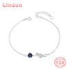 Lindon женский циркон стерлингового серебра 925 пробы ювелирные изделия геометрический браслет из бисера-цепочки модный тонкий свадебный подарок для подруги