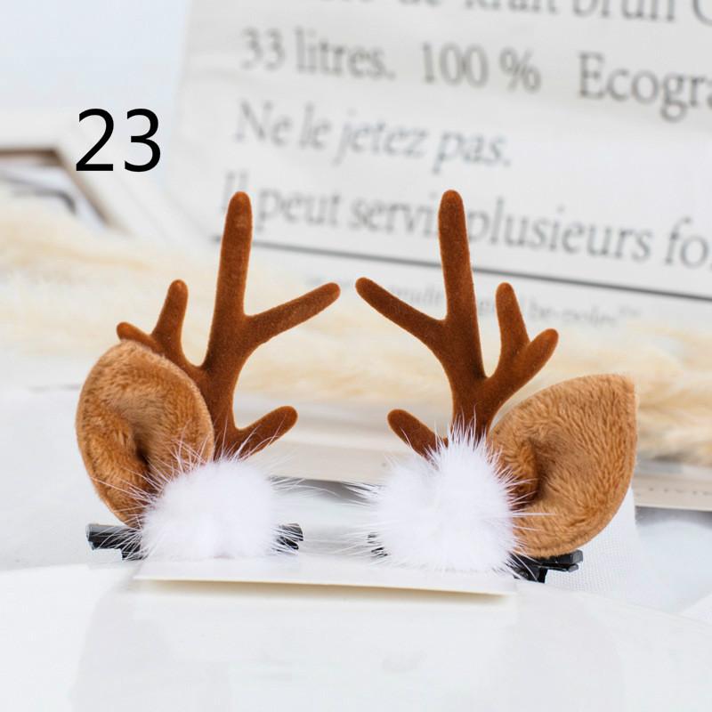 Рождественская заколка для волос Детская заколка для волос Рог оленя Двойной зажим Рождественский подарок Праздничные принадлежности Утка Зажим для стакана