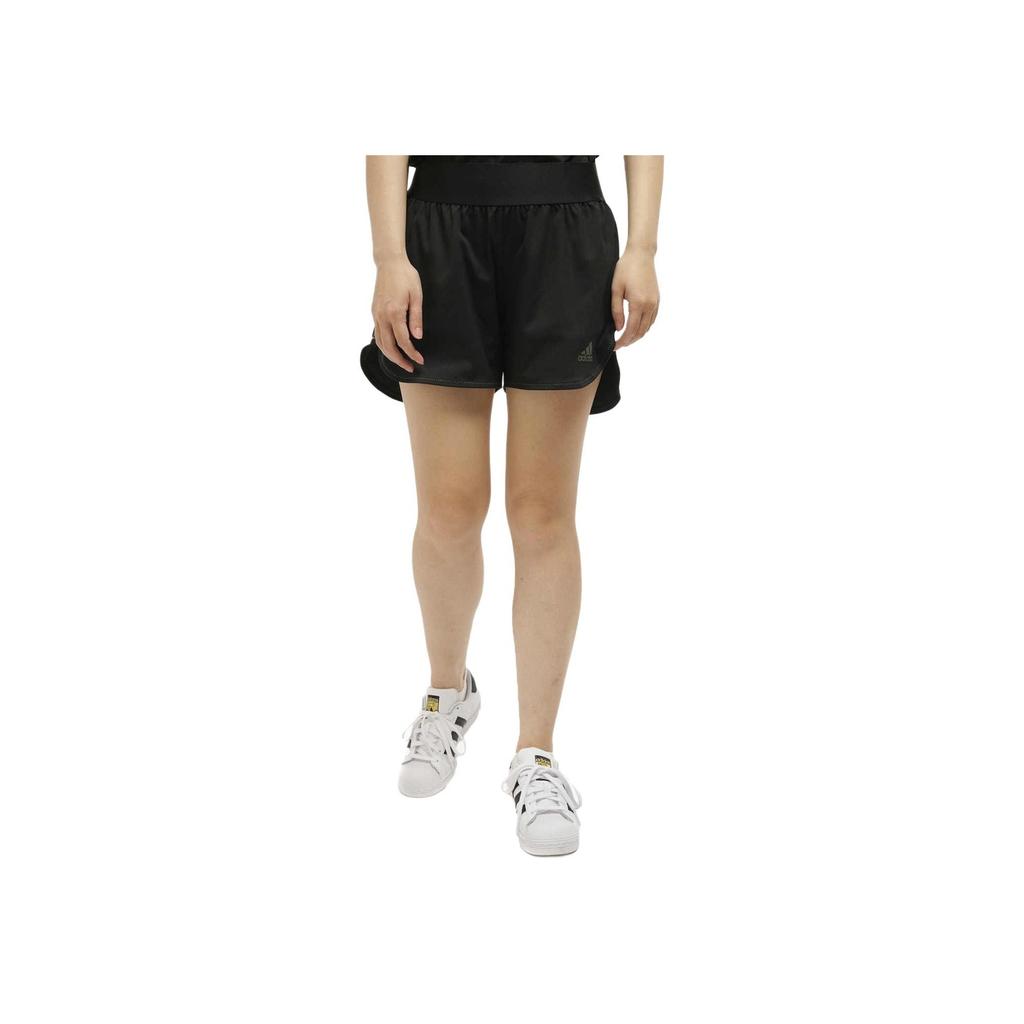 Adidas Solid Color Elastic Waist Fitness Shorts Women Bottoms Black FM4719