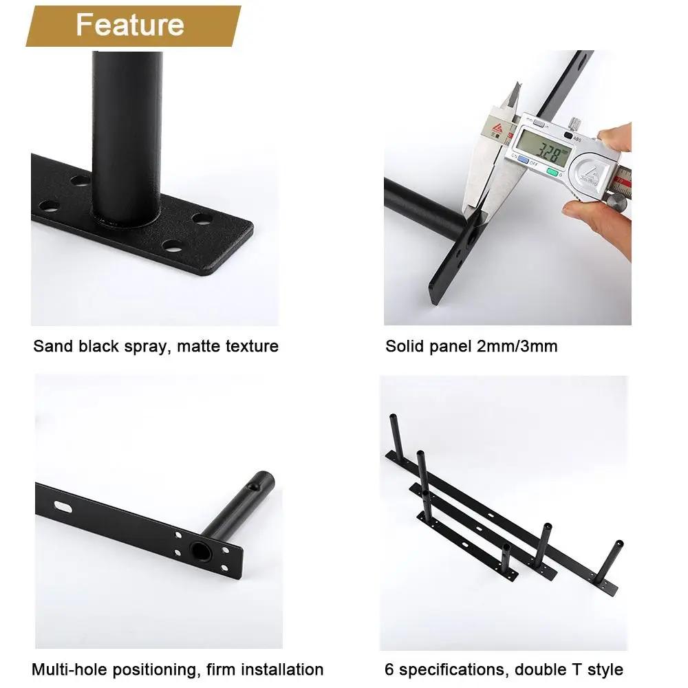Усиленный двойной Т-образный кронштейн для полки, плавающий, невидимый, кронштейны поддержки, железный, для тяжелой поддержки, несущий стержень