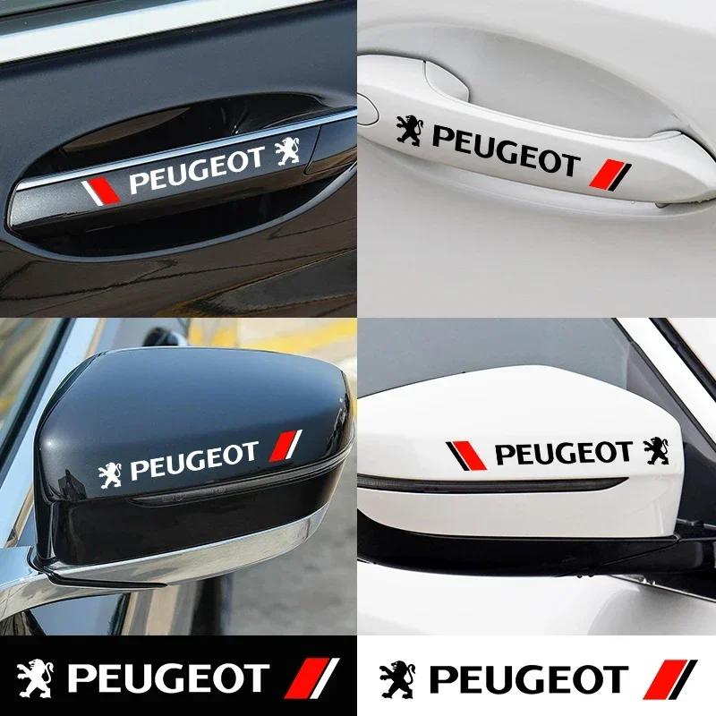 2026 Hot Car Sticker Fashion Door Handle Reflective Stickers Vinyl Decoration For Peugeot 308 408 508 RCZ 208 3008 2008 206 207