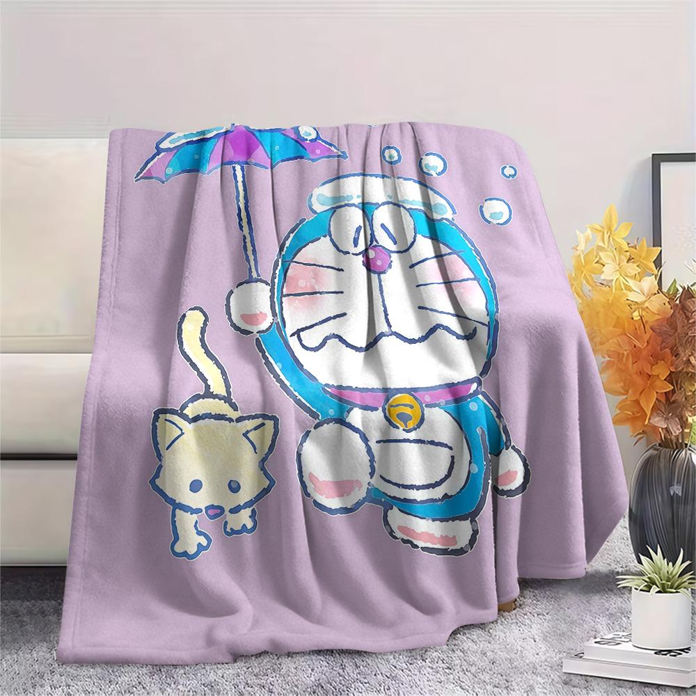 Doraemon4 Flannel Blanket, High quality Comfortable for All Seasons, Home Decor, Warmth and Comfort