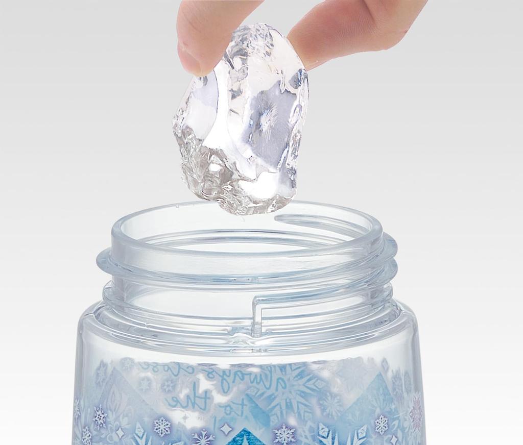 Skater Water Bottle with Disney Size PDSH5 Children's Straw, Clear, 480ml, Silicone, Frozen, 25, Girls,