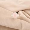 Heart Chakra Oval Rose Quartz Gemstone Sterling Silver Stackable Wedding Ring RR-28-42