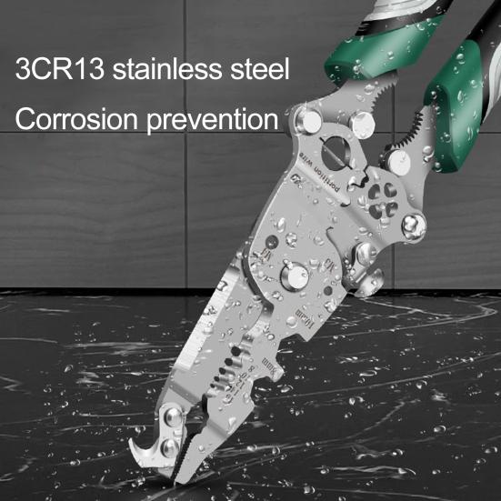 18-in-1 Foldable Wire Stripper Ergonomic Handle Portable Multifunctional Wire