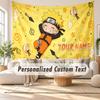 Custom Name Wall Hanging Tapestry,Naruto Decorative Backdrop Tapestry For Dorm Home